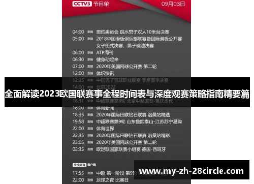 全面解读2023欧国联赛事全程时间表与深度观赛策略指南精要篇 全面解读2023欧国联赛事全程时间表与深度观赛策略指南精要篇
